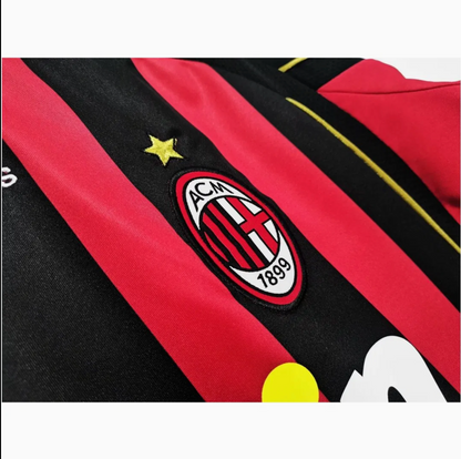 2006-2007 AC Milan Home Shirt - Retro Long Sleeve Version