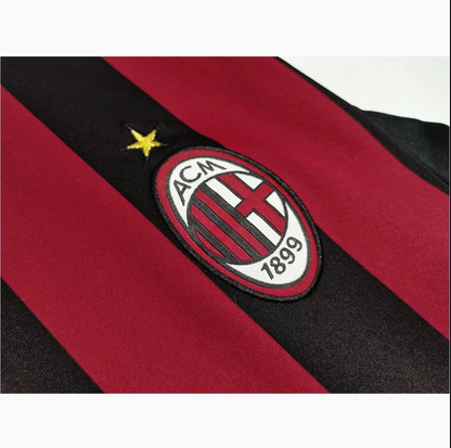 2009-2010 AC Milan Home Shirt - Retro Long Sleeve Version