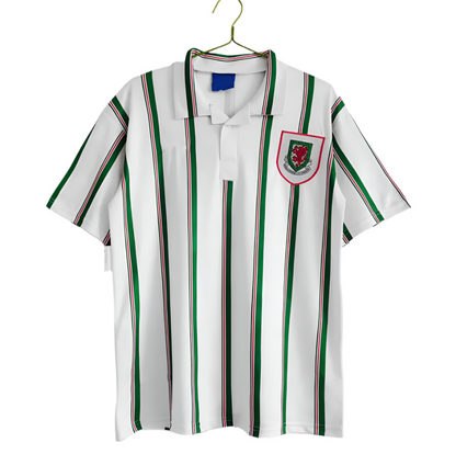 Wales 1993 White Striped Retro Football Jersey