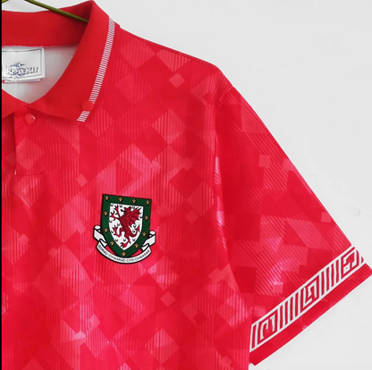 Wales 1990/92 Retro Red Football Jersey