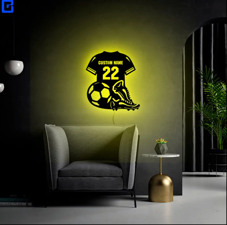 Personalized LED Football Lamp - Name and Number