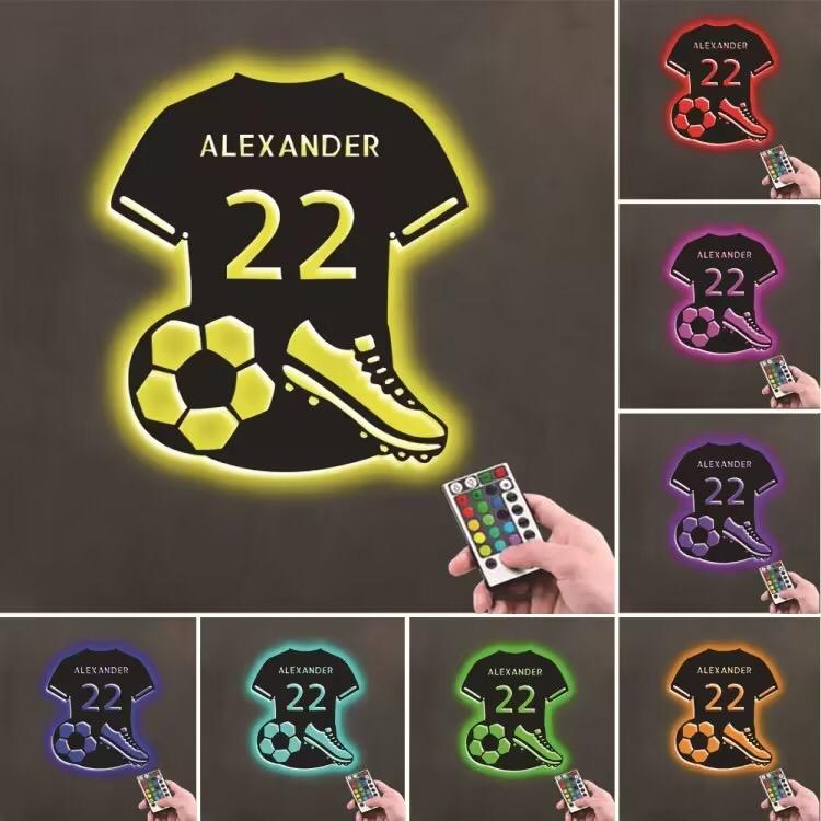 Personalized LED Football Lamp - Name and Number